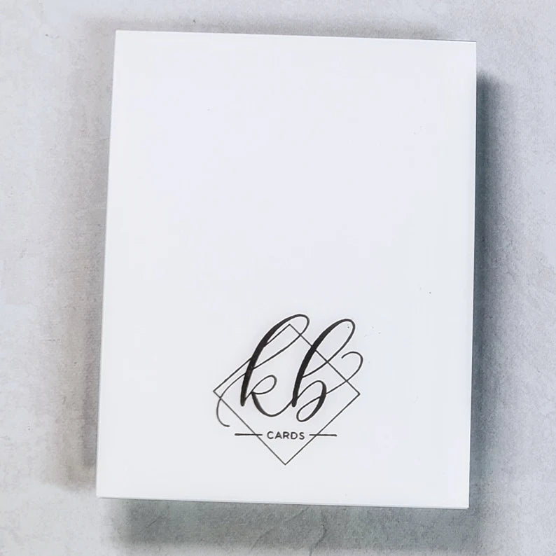 Baby Card - White Polka Dots w Scallops