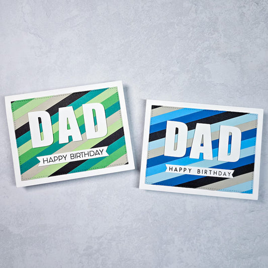 Father's Day / Birthday Card - Striped Backgrounds w Bold Sentiment
