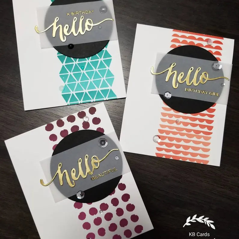 Birthday Card - Ombre Geometric Pattern