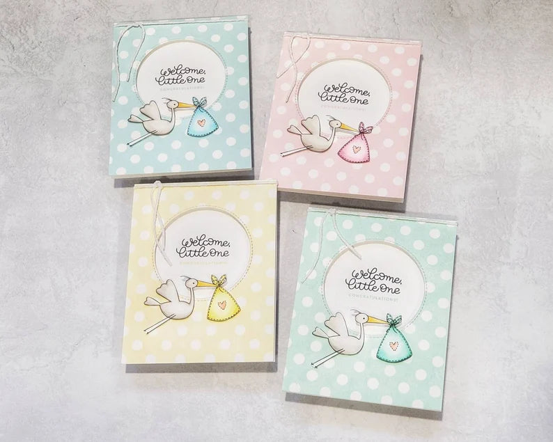 Baby Card - Pastel Polka Dots