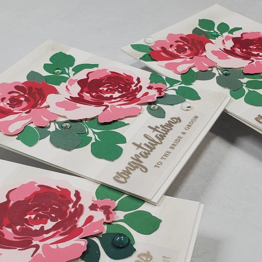Congratulations Card - Watercolored Roses
