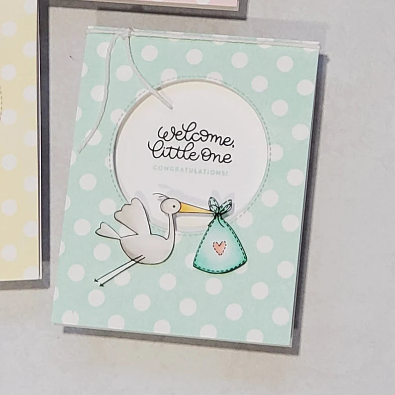 Baby Card - Pastel Polka Dots