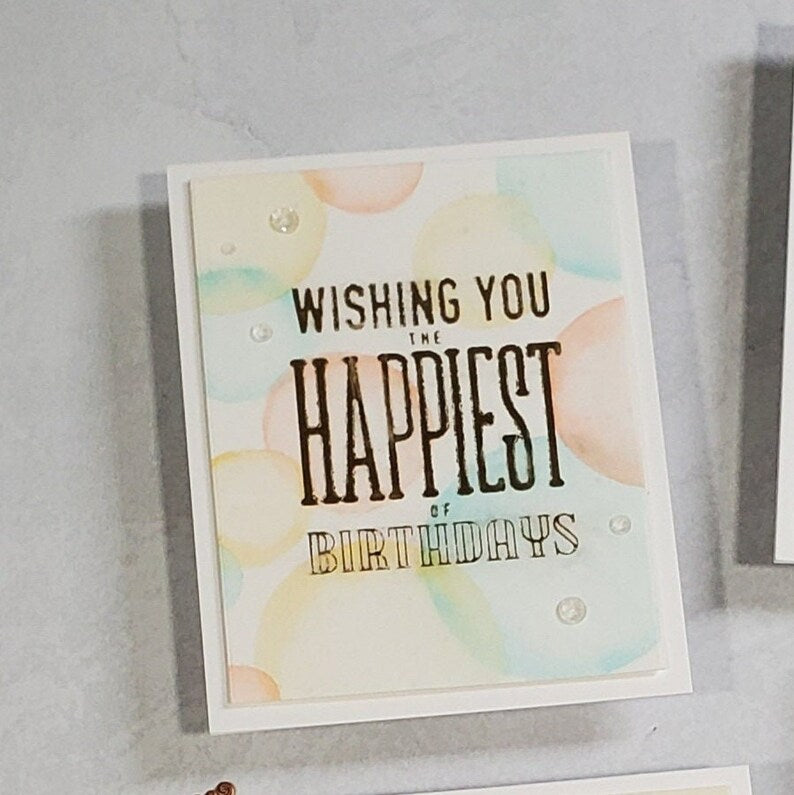 Birthday Card - Pastel Watercolor Foiled Typography