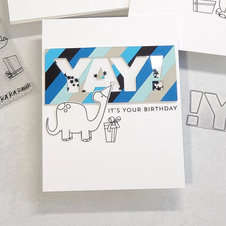 Birthday Card - Dinosaur Shaker Card