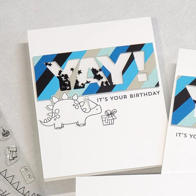 Birthday Card - Dinosaur Shaker Card