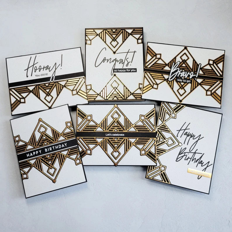 Celebration Cards - Bronze Art Deco Style