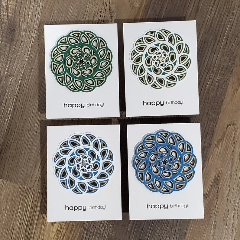 Birthday Cards - Geometric Mandala