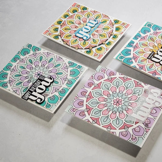 Birthday Card - Rainbow Blended Mandalas